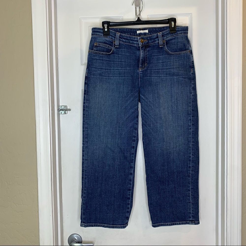 Eileen Fisher Organic Cotton Wide Leg Cropped Ankle Jeans Size 4